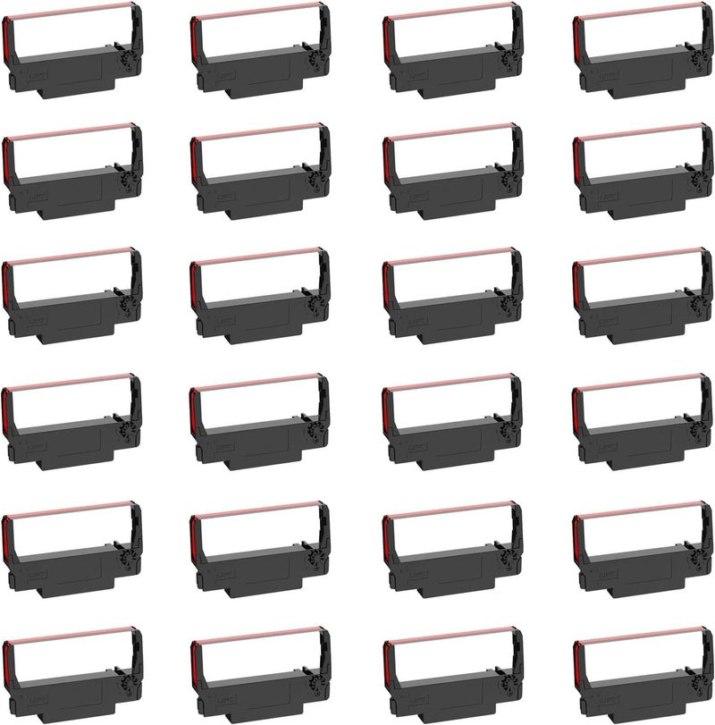 Bigger Replacement for ERC-30/34/38 B/R Ribbons, 24 Pack, Black and Red - Image 1